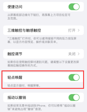 嘉兴苹果授权维修站分享iPhone轻点无法唤醒怎么办